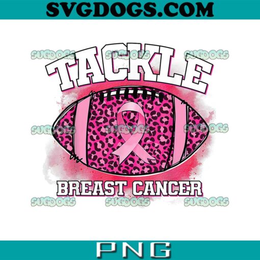 Tackle Breast Cancer Leopard PNG, Pink Ribbon Football PNG, Football Breast Cancer Awareness PNG
