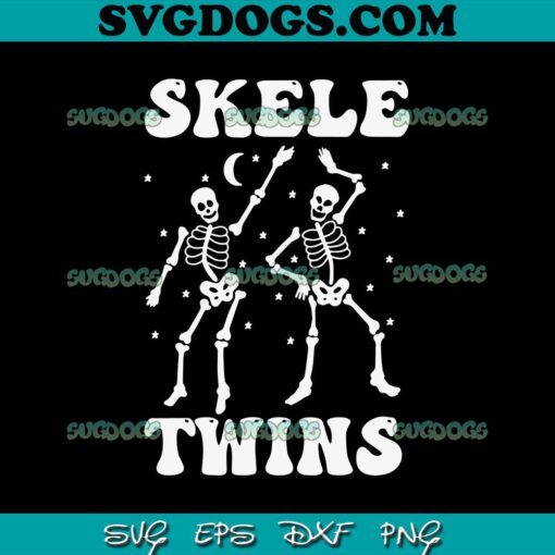 Twins Halloween Matching Skeletwins SVG, Funny Dancing Skeletons SVG, Halloween SVG PNG EPS DXF