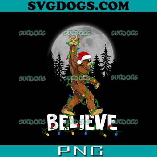 Bigfoot Rock Roll Sasquatch Christmas Believe PNG