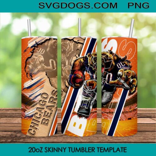 Chicago Bears Mascot 20oz Tumbler Wrap PNG File