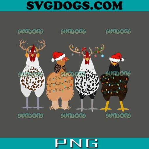 Christmas Chickens PNG, Funny Chickens PNG, Cute Farmer PNG