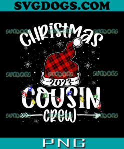 Christmas Cousin Crew PNG, Funny Red Plaid Matching Pajama PNG