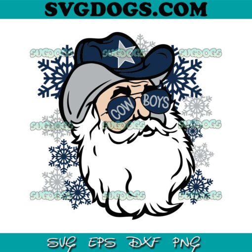 Christmas Cowboys SVG, Santa Football SVG, Santa Dallas Cowboys SVG PNG EPS DXF