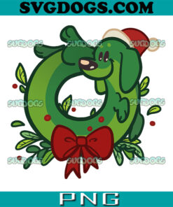 Christmas Sausage Dog PNG, Daxie Wreath PNG, Lucy Does PNG