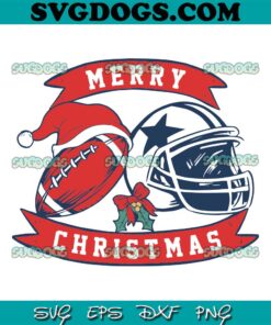 Dallas Cowboy Merry Christmas SVG, NFL Christmas Logo SVG, Cowboys NFL Santa Hat SVG PNG EPS DXF