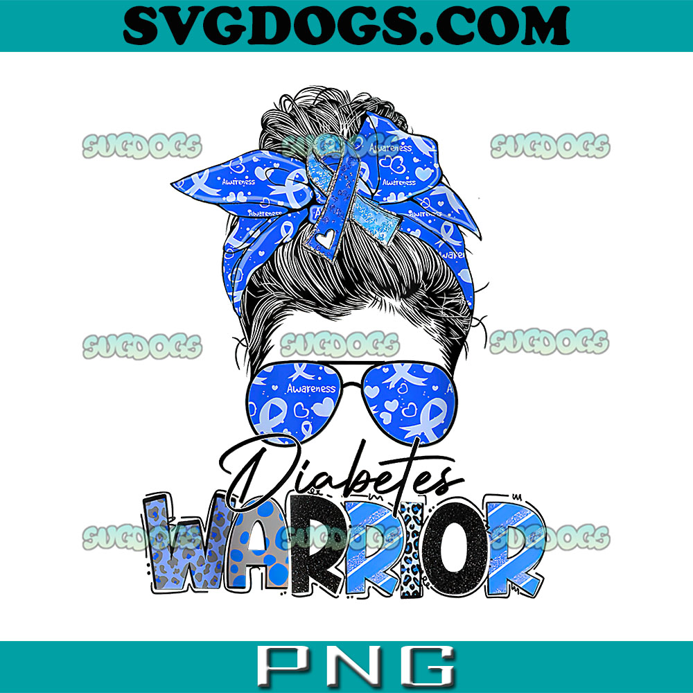Diabetes Warrior PNG, Diabetes Warrior Blue Ribbon Messy Bun Diabetes Awareness PNG Diabetes Warrior PNG, Diabetes Warrior Blue Ribbon Messy Bun Diabetes Awareness PNG