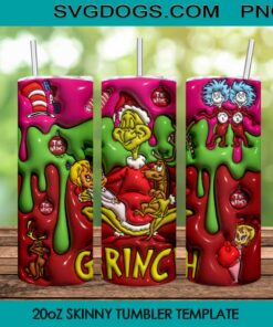 Dr Seuss Coffee Tumbler Wrap PNG File, The Grinch Christmas Tumbler Wrap PNG File