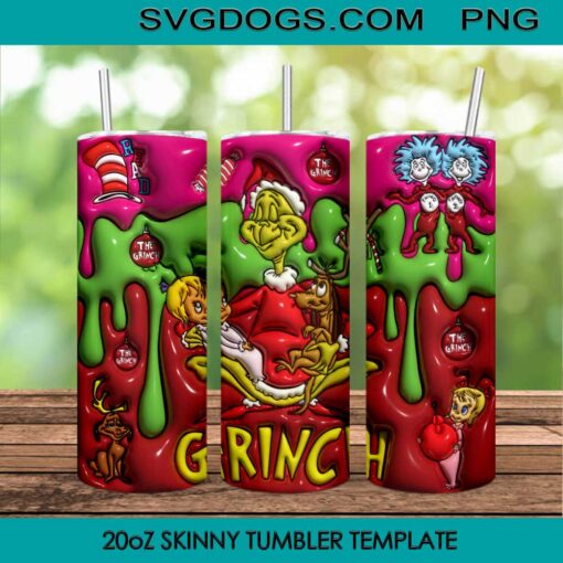 Dr Seuss Coffee Tumbler Wrap PNG File, The Grinch Christmas Tumbler Wrap PNG File