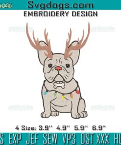 French Bulldog Christmas Embroidery, Frenchie Lover Embroidery