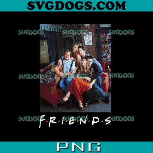 Friends Main Characters Retro Group Poster PNG, Friends Characters PNG