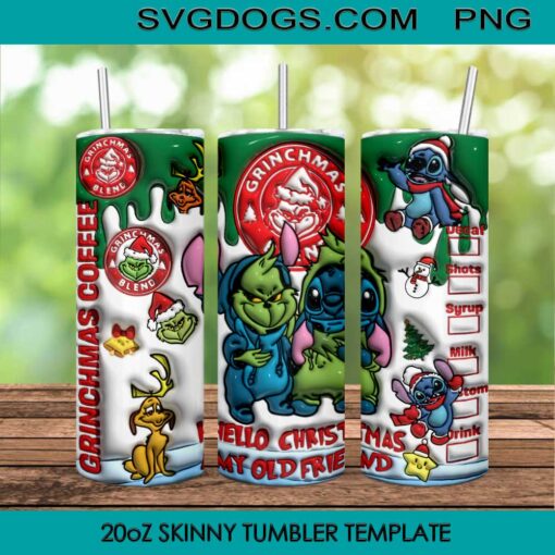 Grinch And Stitch Christmas Tumbler Wrap PNG, Grinchmas Coffee Tumbler Wrap PNG File