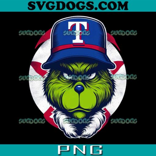 Grinch ChristmasTexas Rangers PNG, Grinch Face Texas Rangers PNG, Grinch Baseball PNG