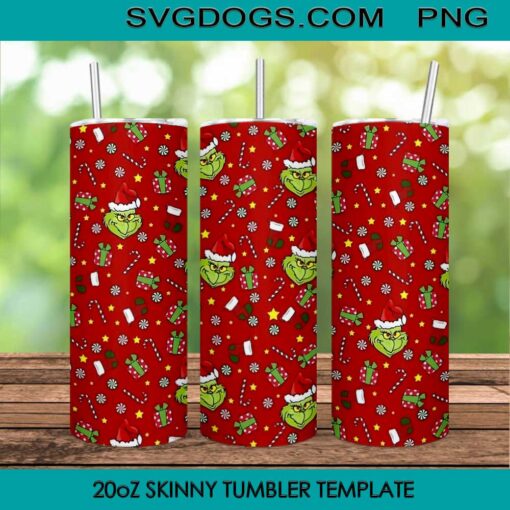 Grinch Santa 20oz Tumbler Wrap PNG File