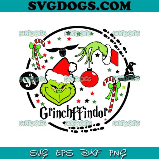 Grinchffindor SVG, Hogwarts Christmas Hat SVG, Harry Potter SVG PNG EPS DXF
