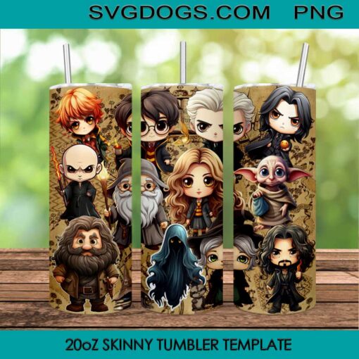 Harry Potter 20oz Skinny Tumbler PNG, Design Files Digital Download