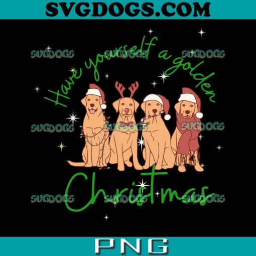 Have Yourself A Golden Christmas PNG, Christmas Dog PNG