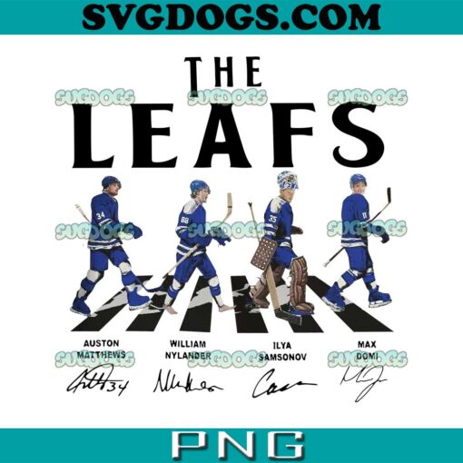 Leafs Walking Abbey Road Signatures Ice Hockey PNG, Auston Matthews PNG, William Nylander PNG, Max Domi PNG, Samsonov PNG