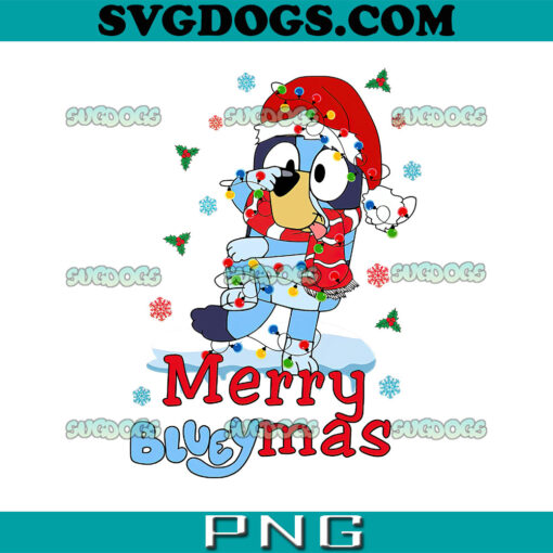 Merry Blueymas PNG, Merry Bluey Christmas PNG