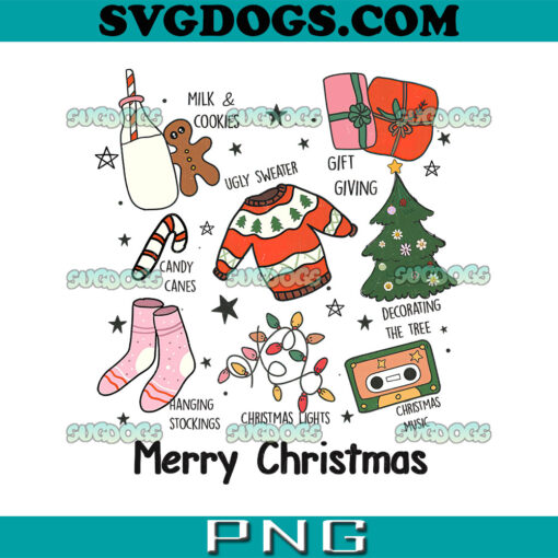 Merry Christmas Day PNG, Christmas Lights PNG, Hanging Stockings PNG