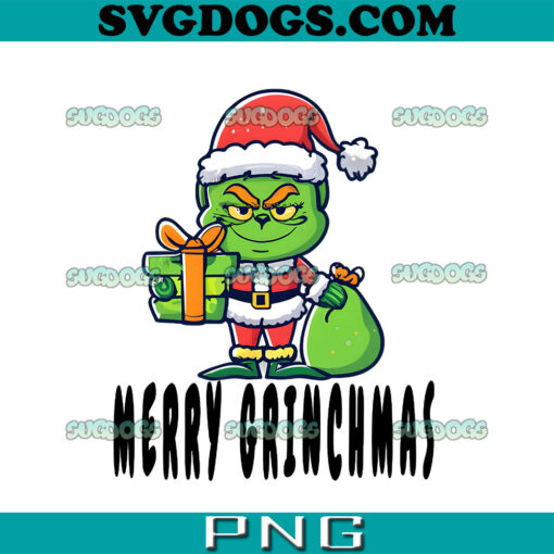 Merry Grinchmas PNG, Grinch Santa PNG