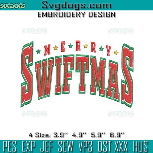 Merry Swiftmas Embroidery, Taylor Swift Christmas Embroidery