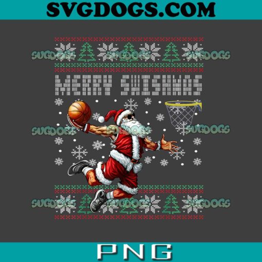 Merry Swishmas PNG, Ugly Christmas PNG, Basketball Christmas PNG