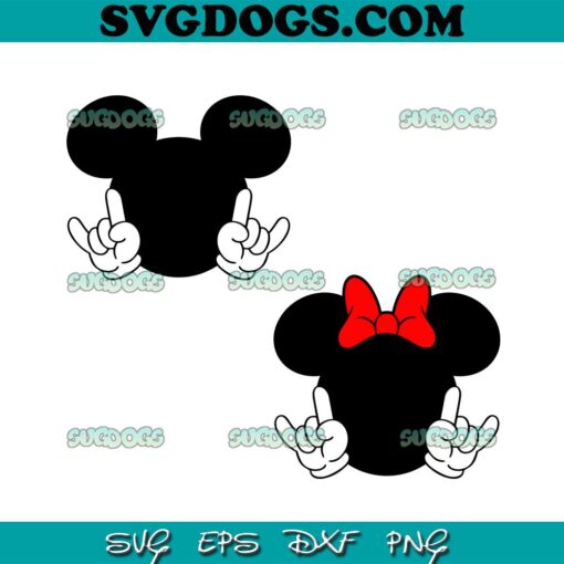 Mickey Rock And Roll SVG Bundle, Mickey Mouse Minnie Mouse SVG PNG EPS DXF