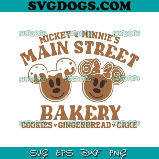Mickey and Minnie Main Street Bakery SVG, Christmas SVG PNG EPS DXF