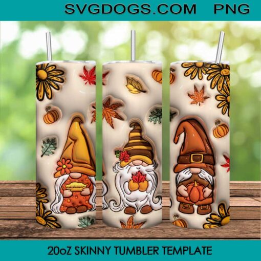 Gnome Thanksgiving Fall Tumbler Wrap PNG, Gnome Tumbler Wrap PNG File