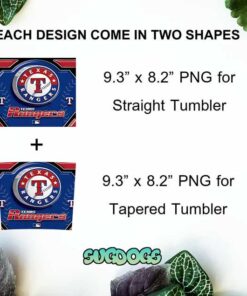 Texas Rangers Tumbler Wrap PNG, Texas Rangers Logo 20oz Skinny Tumbler Template PNG 1