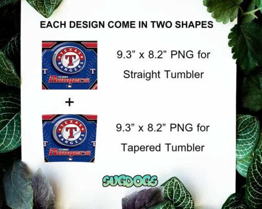 Texas Rangers Tumbler Wrap PNG, Texas Rangers Logo 20oz Skinny Tumbler Template PNG