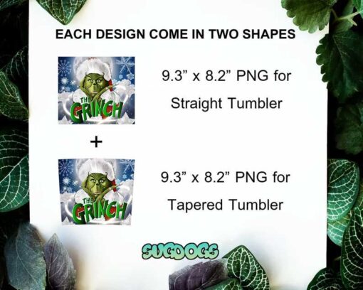 The Grinch 20oz Skinny Tumbler PNG, Grinch Christmas Tumbler Sublimation Design PNG Download