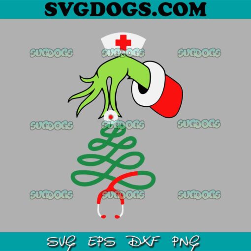 Nurse Christmas Stethoscope SVG, Nurses Xmas SVG PNG DXF EPS