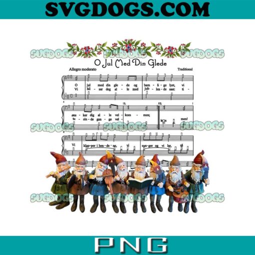 O Jul Med Din Glede PNG, Norwegian Nisse Singing Christmas Carols Norway God Jul PNG