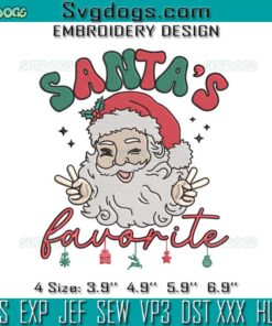 Santas Favorite Embroidery, Merry Christmas Embroidery