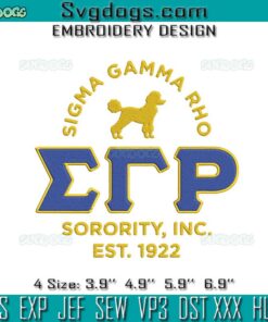 Sigma Gamma Rho Sorority Embroidery
