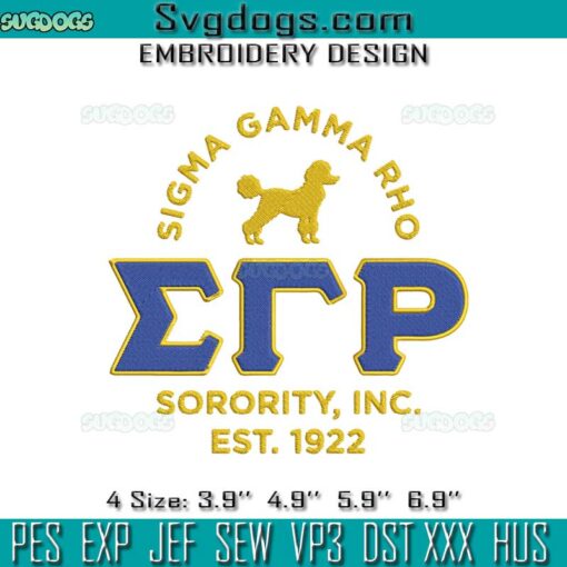 Sigma Gamma Rho Sorority Embroidery