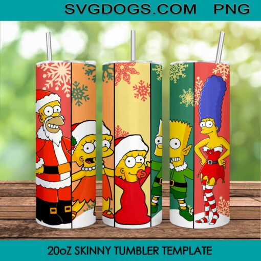 Simpsons Christmas 20oz Tumbler Wrap PNG File