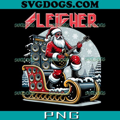 Sleigher Santa Rock Christmas PNG, Sleigher Hail Santa Heavy Metal Christmas Rock Xmas PNG