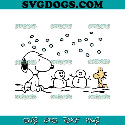 Snoopy Woodstock Snowman SVG, Snoopy Christmas SVG PNG EPS DXF