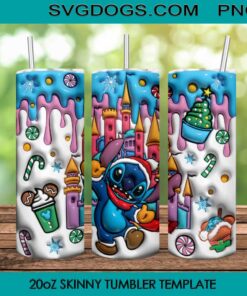 Stitch Christmas Tumbler Wrap PNG File