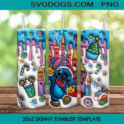 Stitch Christmas Tumbler Wrap PNG File