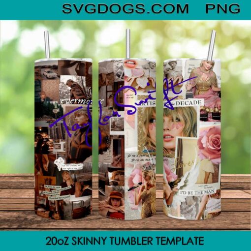 Taylor Alison Swift 20oz Skinny Tumbler PNG, Taylor Tumbler Sublimation Design PNG Download