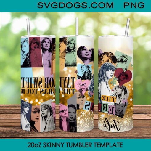 Taylor Swift Eras Tour 20oz Skinny Tumbler PNG, Taylor’s Version Tumbler Sublimation Design PNG Download