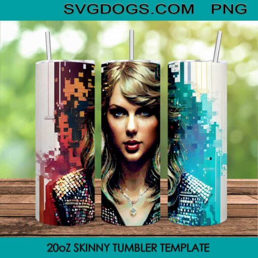 Taylor Swift Face 20oz Skinny Tumbler PNG