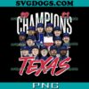 Texas Baseball World Champions Caricatures PNG, World Series Champions 2023 Rangers PNG, Texas Rangers PNG