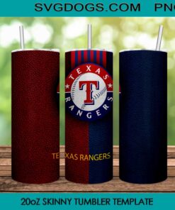 Texas Rangers MLB 20oz Tumbler Wrap PNG, Texas Rangers 20oz Skinny Tumbler PNG