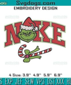 The Grinch Nike Embroidery, Christmas Nike Embroidery