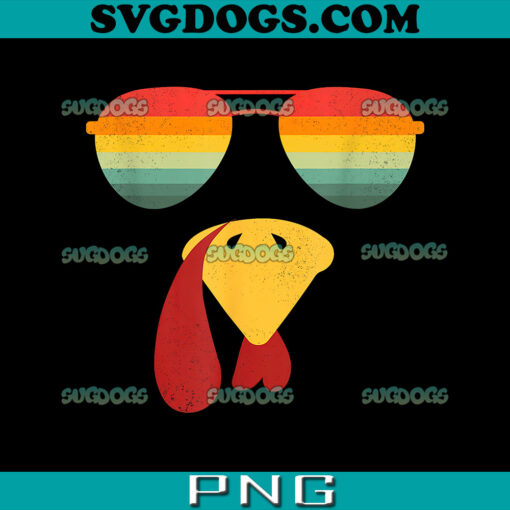 Turkey Face Sunglasses PNG, Cool Turkey PNG Boys Thanksgiving PNG