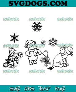 Winnie The Pooh Christmas Friends SVG, Disney Friends Christmas SVG PNG DXF EPS